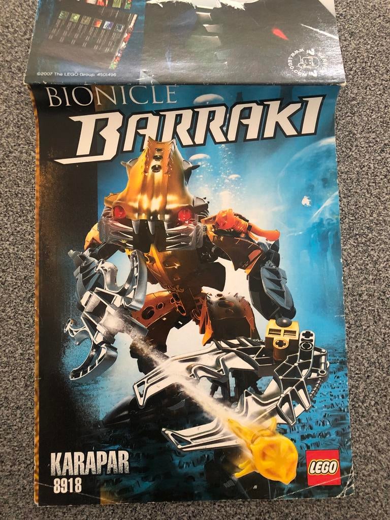 Lego Bionicle Barracki Karapar 8918 Handleiding, Ophalen of Verzenden, Gebruikt, Losse stenen, Lego