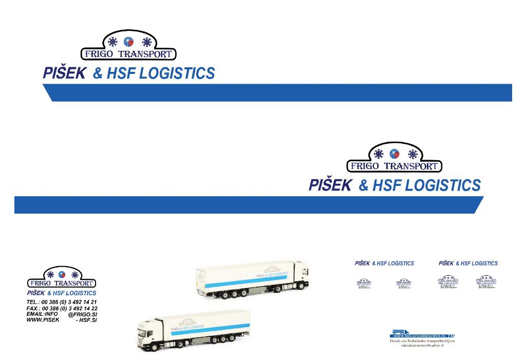 Vrachtauto decal 1:50 Pisek en HSF Logistics, Verzenden, Nieuw, Bus of Vrachtwagen, Overige merken