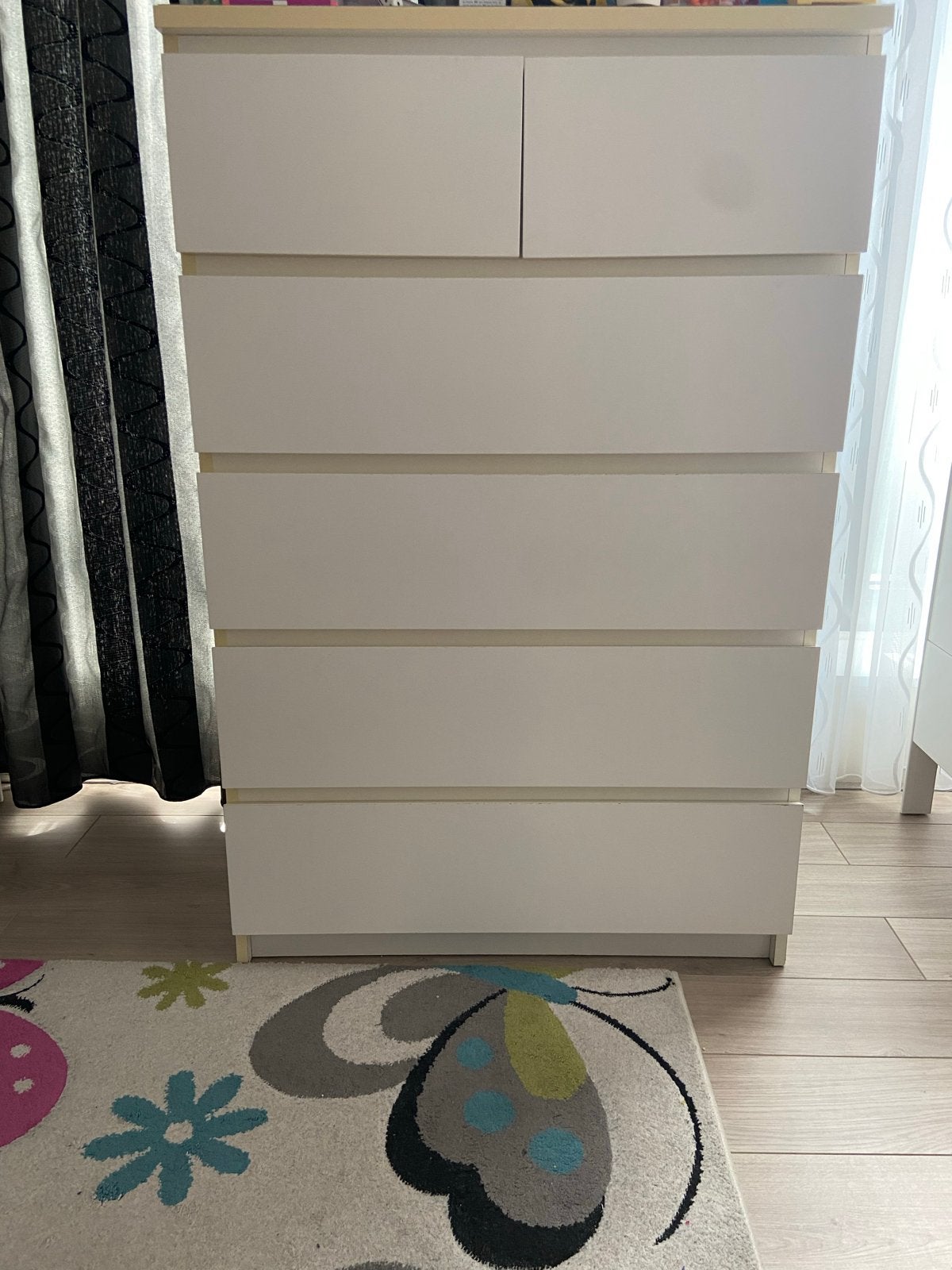IKEA MALM Ladekast wit, 6 lades, Huis en Inrichting, Kasten | Ladekasten, Ophalen, Gebruikt, 5 laden of meer, 100 tot 150 cm
