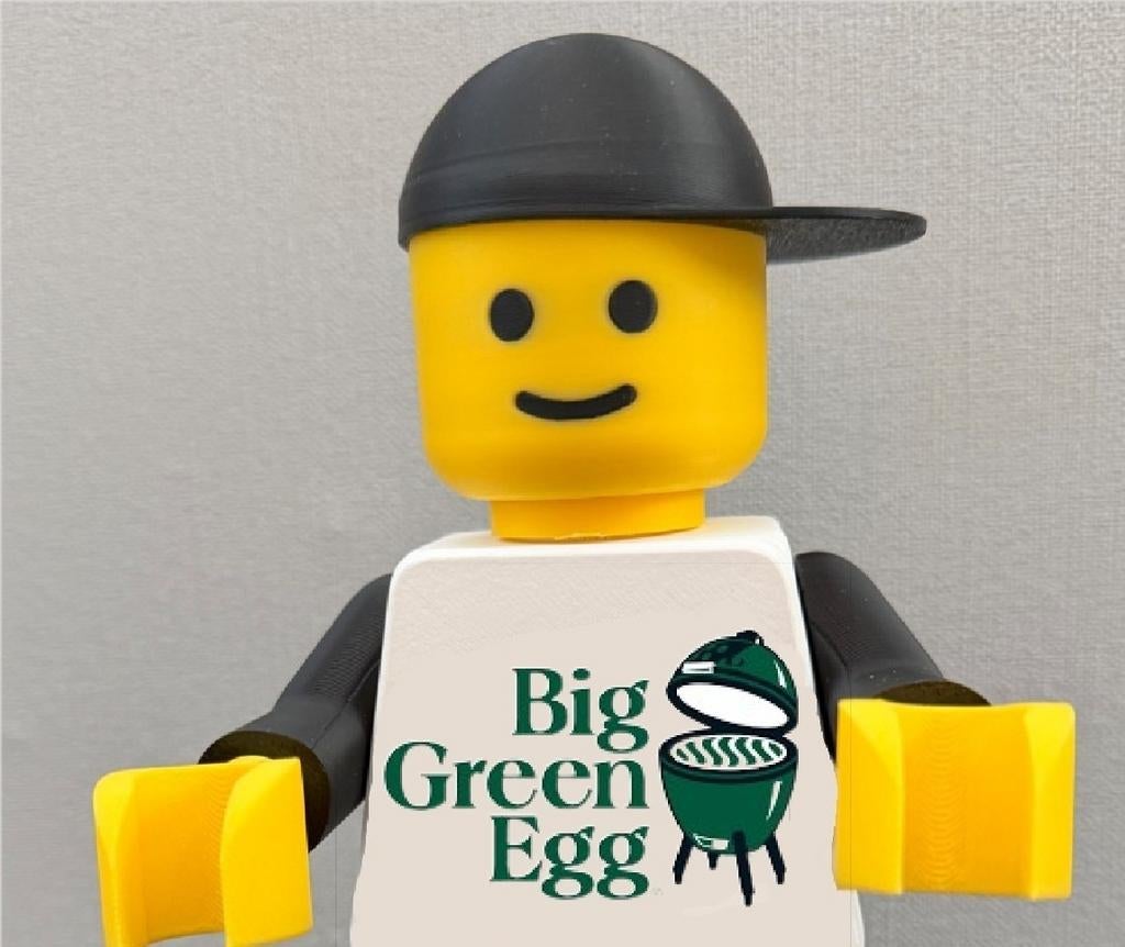 Mega maxi figure van een brick Big Green Egg supporter, Tuin en Terras, Houtskoolbarbecues, Ophalen of Verzenden, Nieuw, Big Green Egg