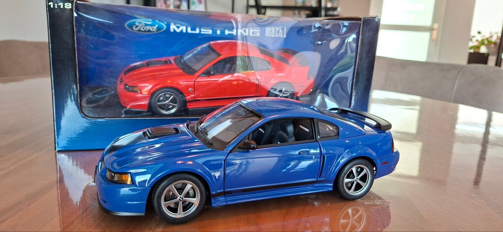AutoArt Ford Mustang Mach1 1:18, Ophalen, Zo goed als nieuw, Auto, Autoart