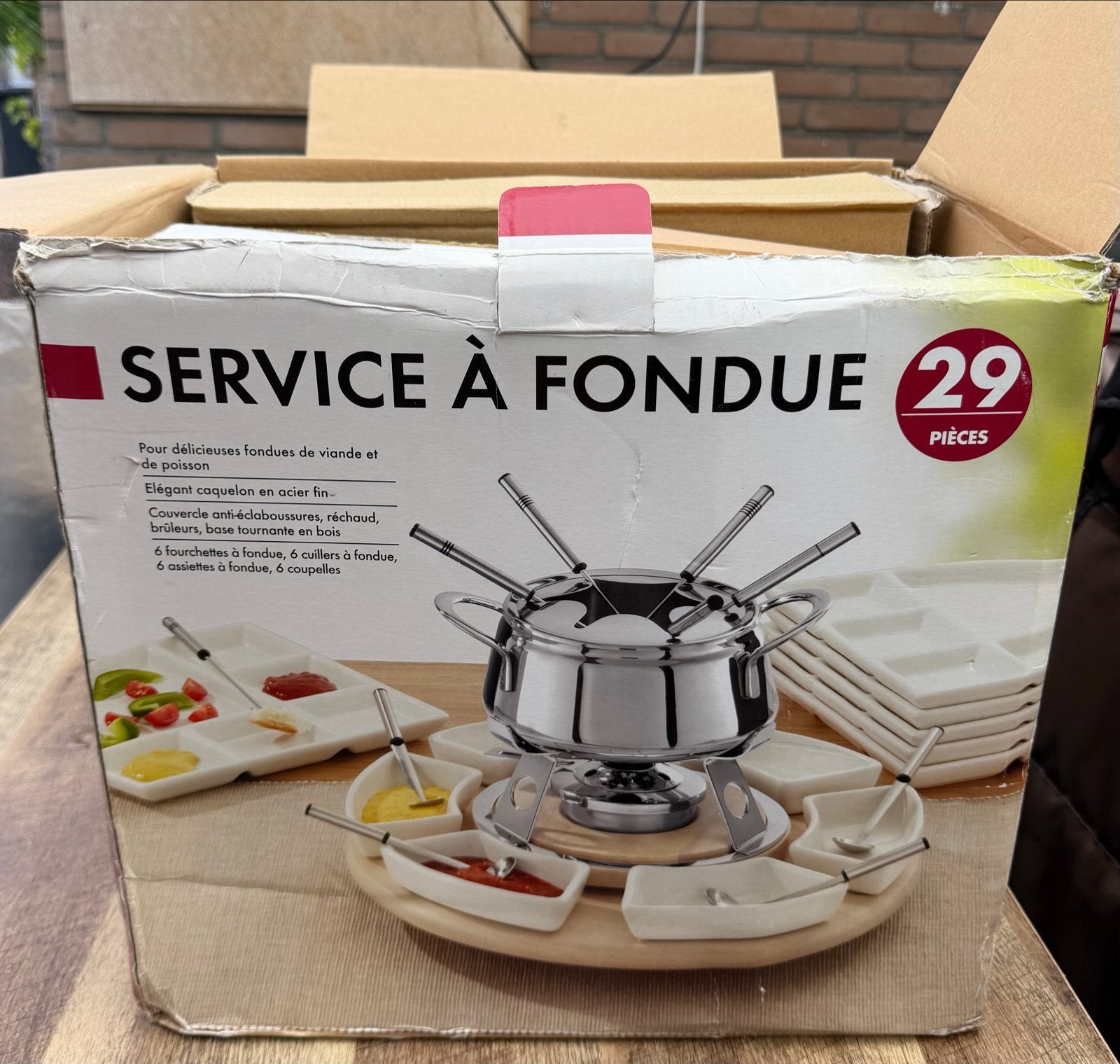 Nieuwe 6-persoons Fondueset - 29-delig, Witgoed en Apparatuur, Fonduesets, Ophalen, Nieuw, Brander, Fondueset