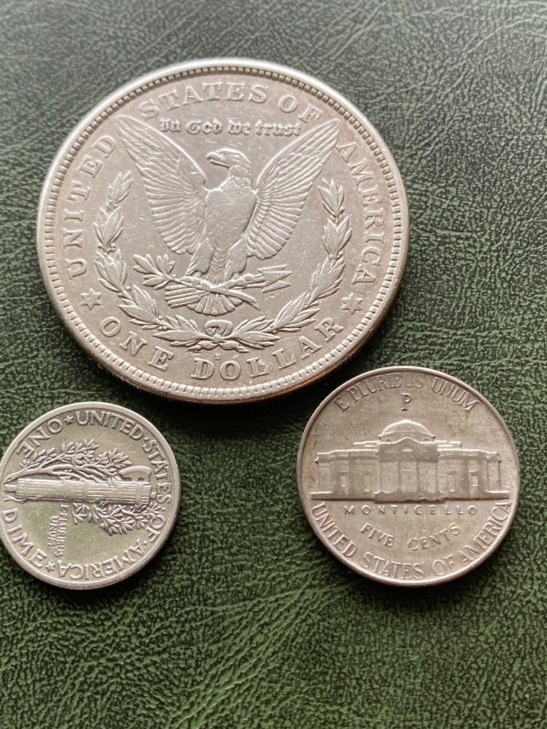album Amerikaanse munten - Zilveren Dollar, Dime, Nickel, Ophalen of Verzenden, Noord-Amerika, Losse munt, Zilver