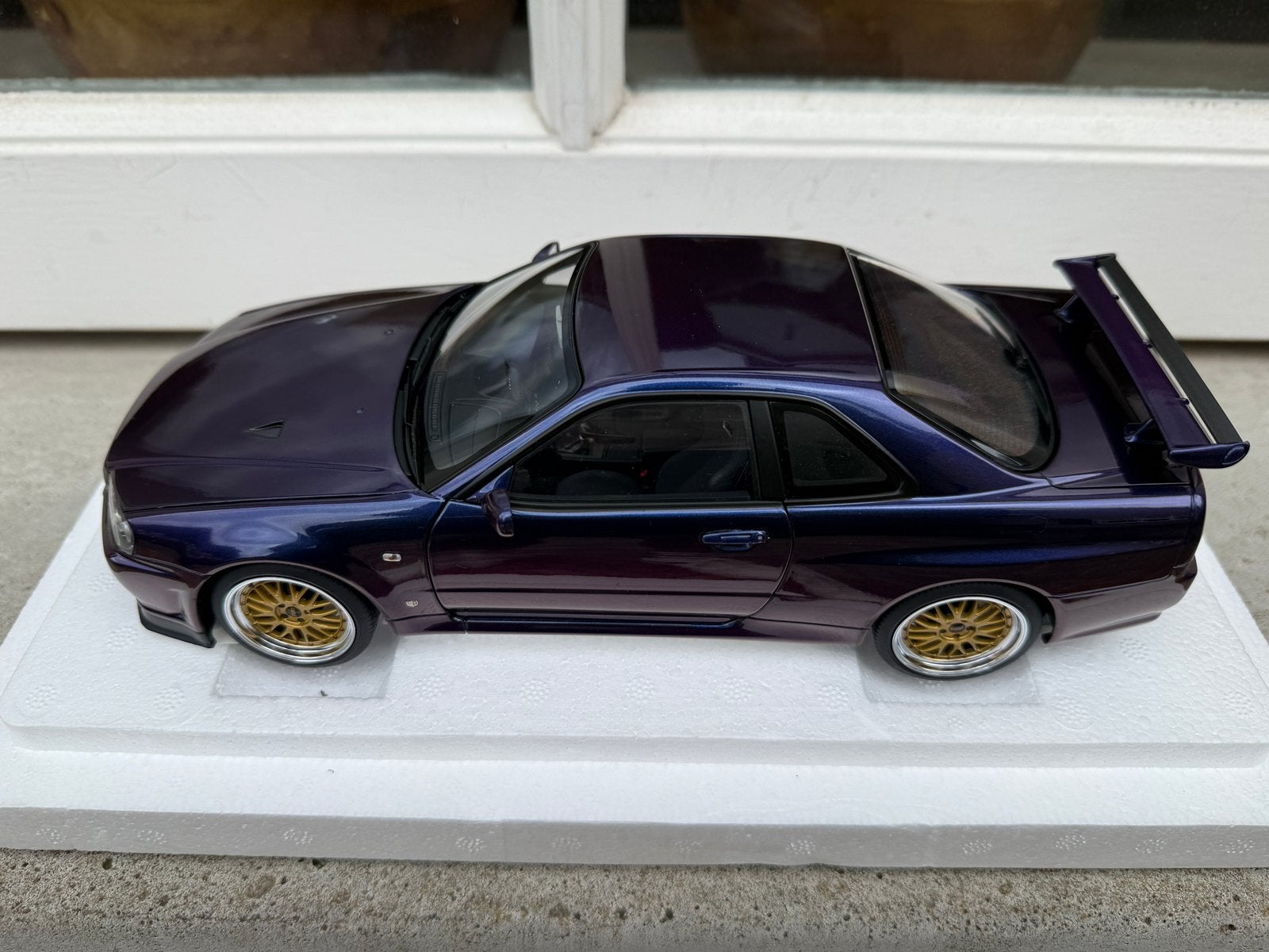 1:18 Nissan Skyline R34 Midnight Purple BBS Autoart 77403, Hobby en Vrije tijd, Modelauto's | 1:18, Auto, Autoart, Nieuw, Ophalen of Verzenden