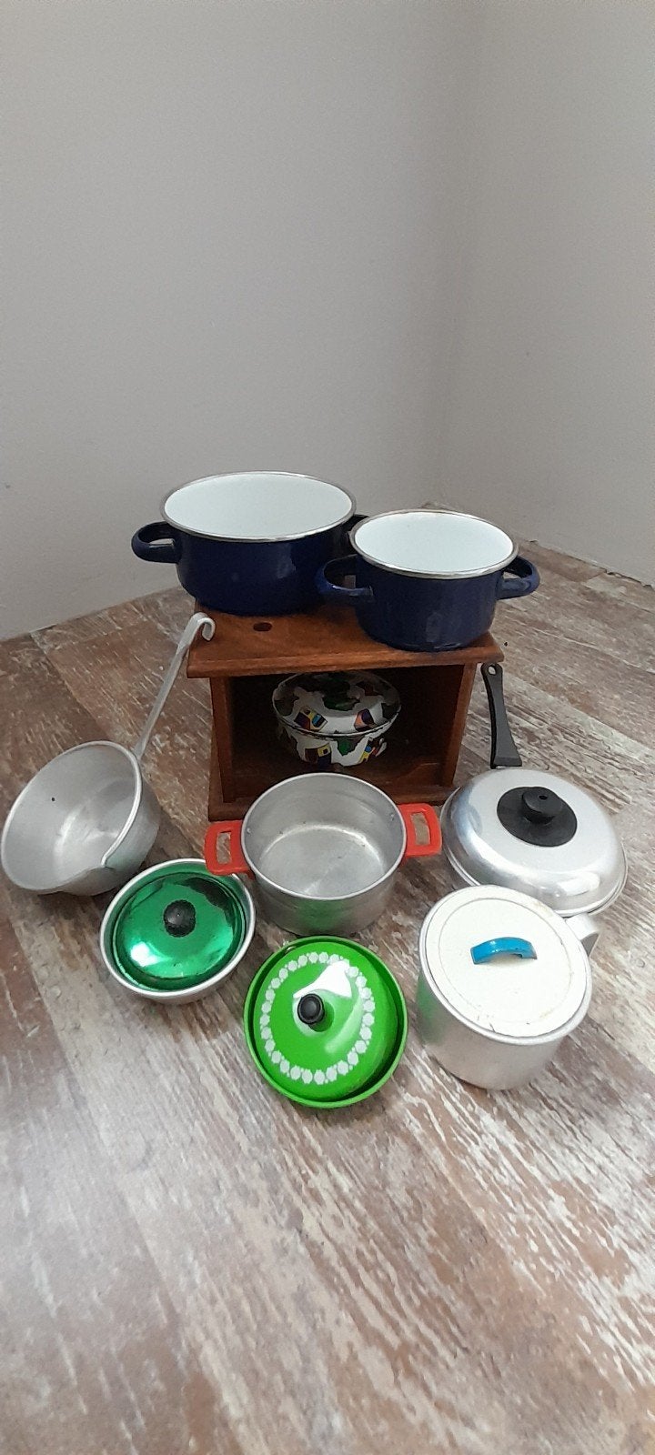 Vintage Speelgoed Pannenset - Keukenset voor Kinderen, Ophalen, Gebruikt, Jongen of Meisje