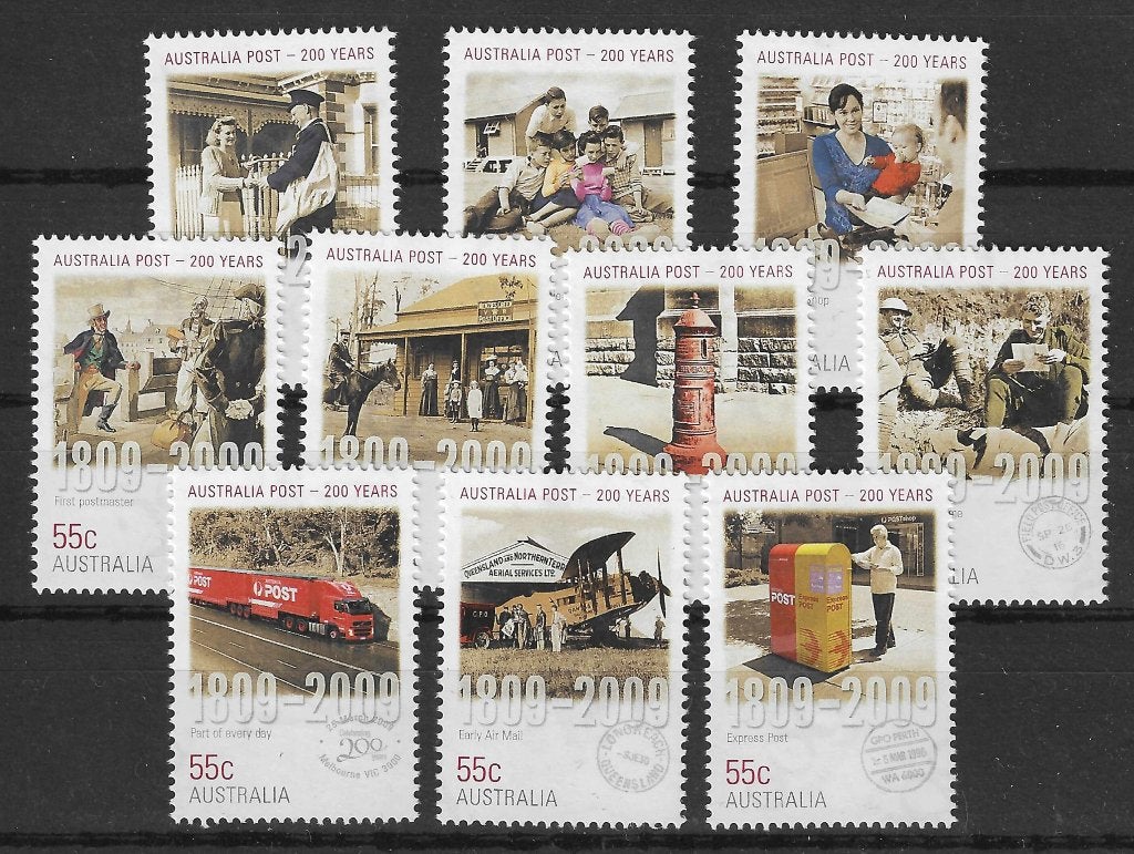 AUSTRALIE 2009, mi 3168/77 "Australian Post 200yrs" postfris, Ophalen of Verzenden, Postfris