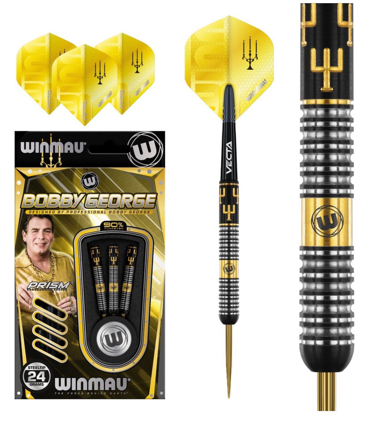 Winmau Bobby George - King of Bling 90% - Dartpijlen 24 gram, Ophalen of Verzenden, Nieuw, Pijlen