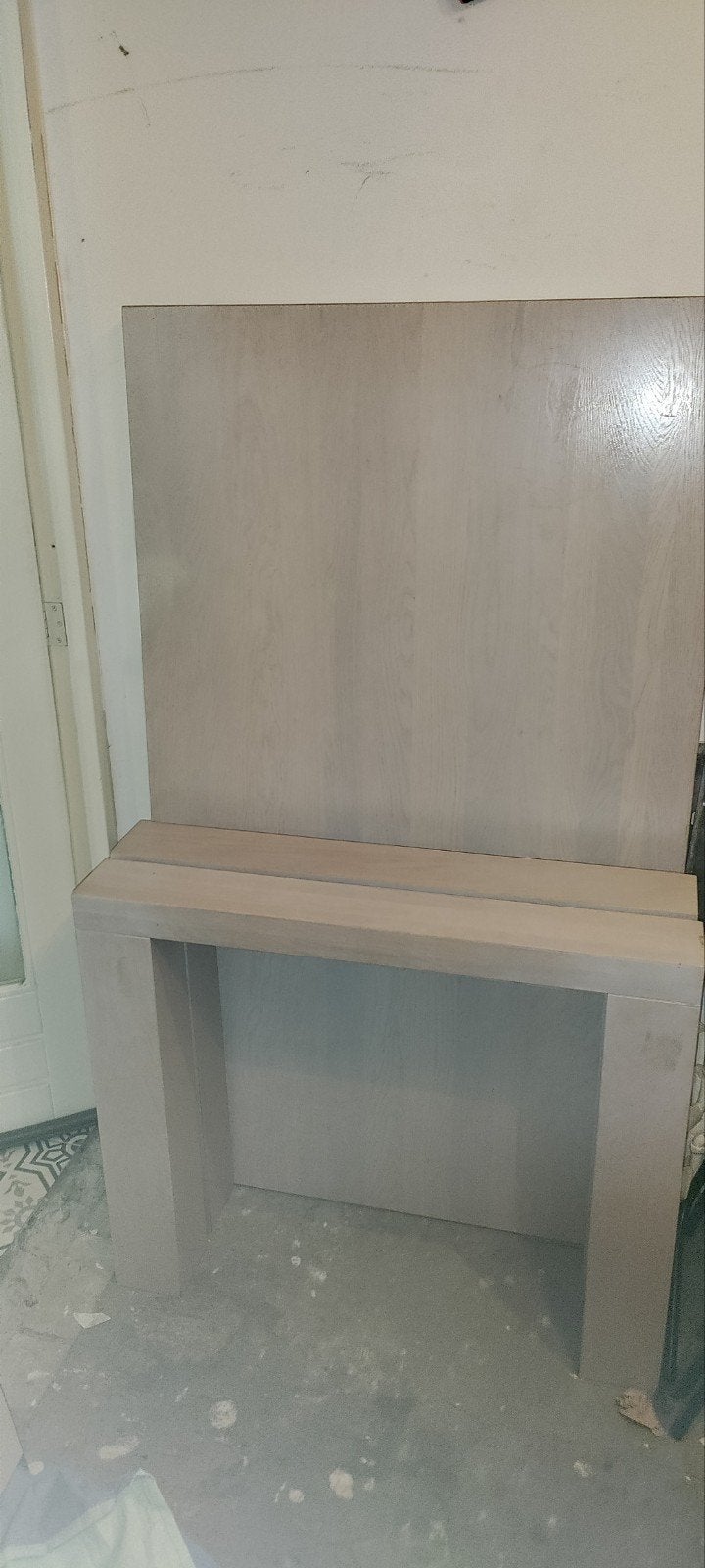 Eettafel 180 x 90 cm – licht eiken/grijs, Ophalen of Verzenden, Gebruikt