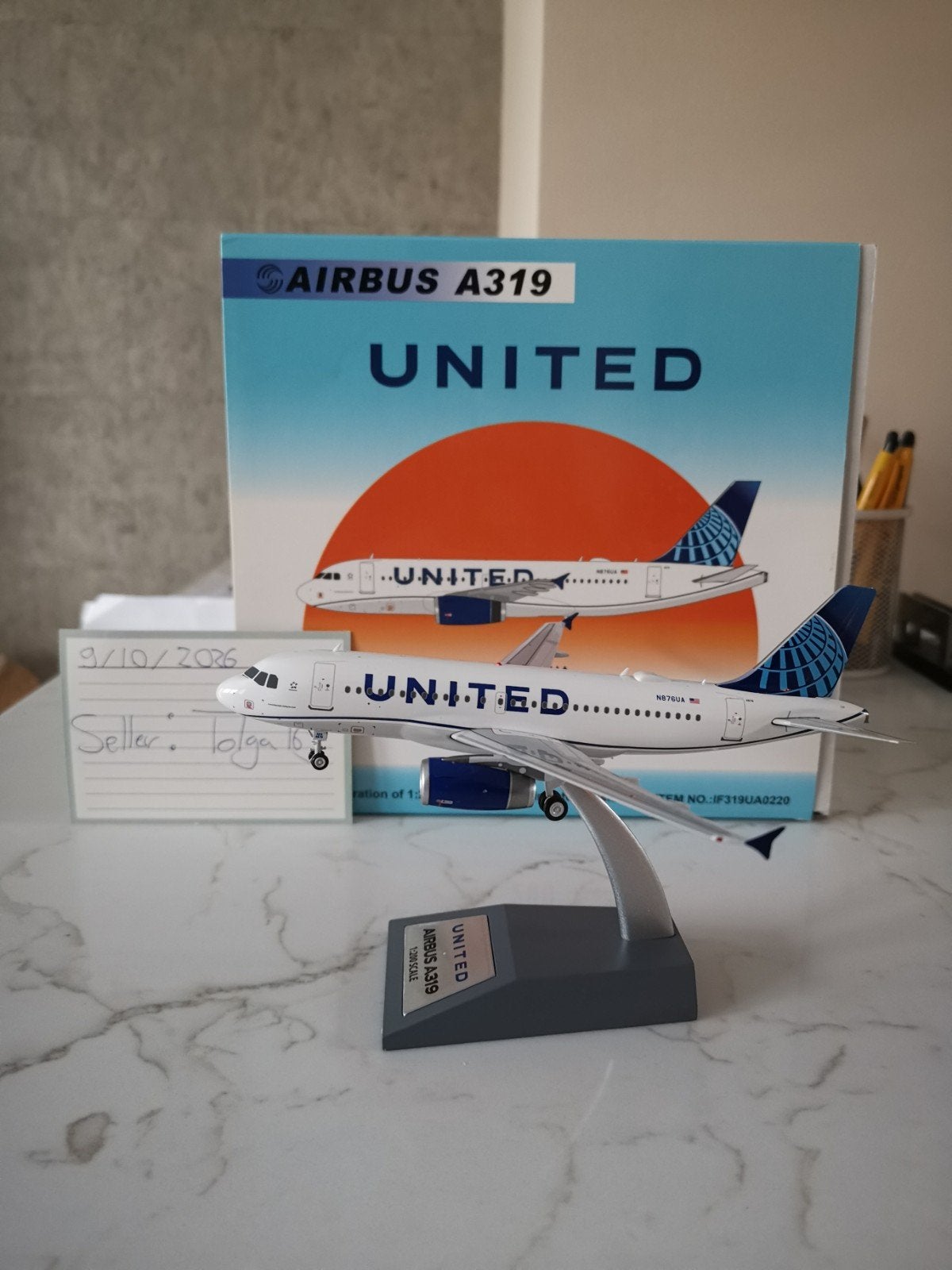 United A319 Inflight200 1:200 IF319UA0220 Reg. N876UA, Overige merken, 1:200 of kleiner, Nieuw, Ophalen of Verzenden