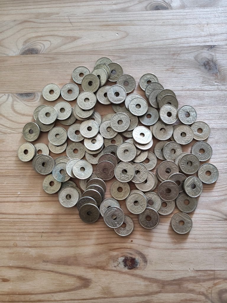 Spanje 110 munten van 25 ptas, Ophalen of Verzenden, Overige landen, Losse munt