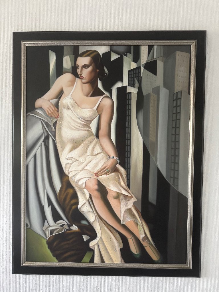 Schilderij De lempicka, Portret of Personen, Ophalen of Verzenden, Bijzondere lijst, Vintage