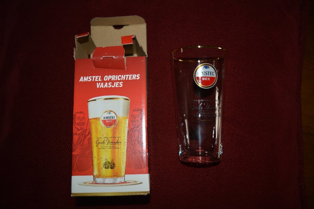 Amstel Oprichters Vaasjes, Goede Vrienden, Glas of Glazen, Nieuw, Ophalen of Verzenden, Glas