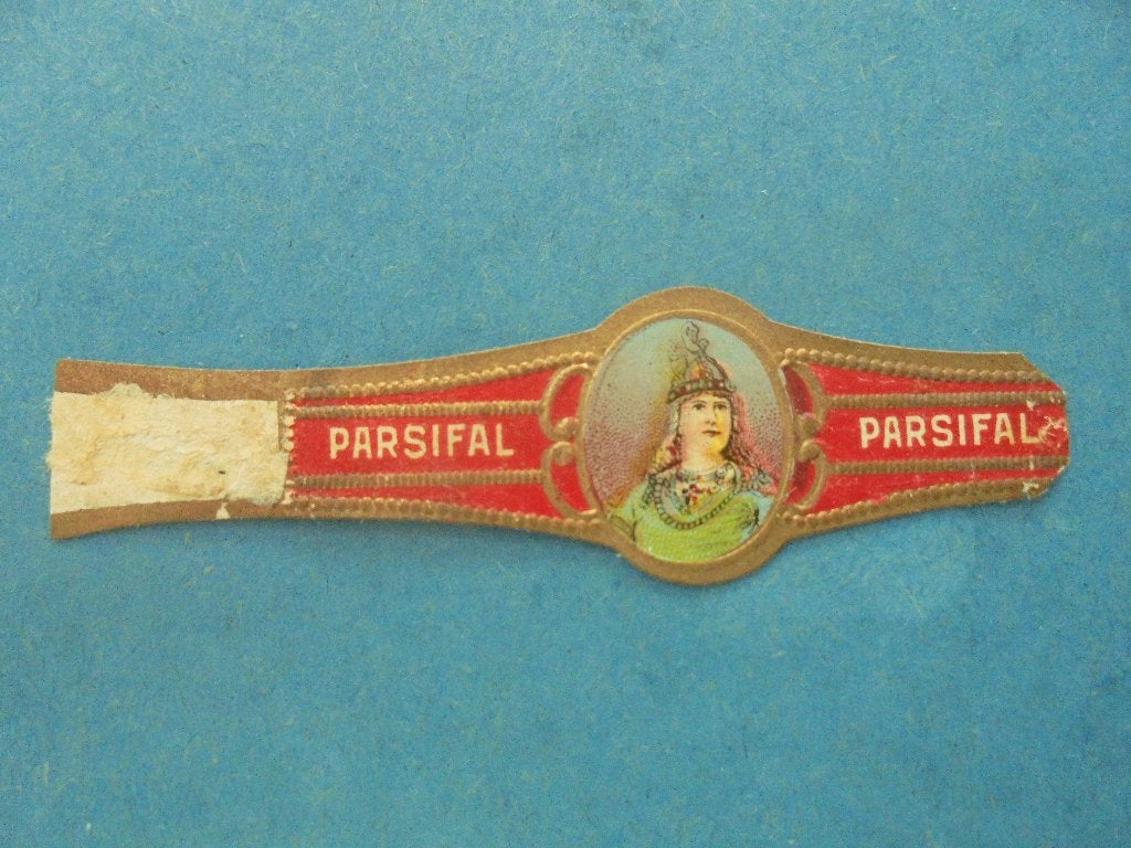 Zeer oude sigarenband PARSIFAL, sigarenf. uit AMERSFOORT, Ophalen of Verzenden, Gebruikt, Sigarenbandjes
