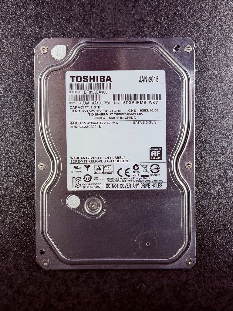 Toshiba 1TB HDD - 3.5" SATA - DT01ACA100, Computers en Software, Harde schijven, Intern, Ophalen of Verzenden, 1TB, Desktop