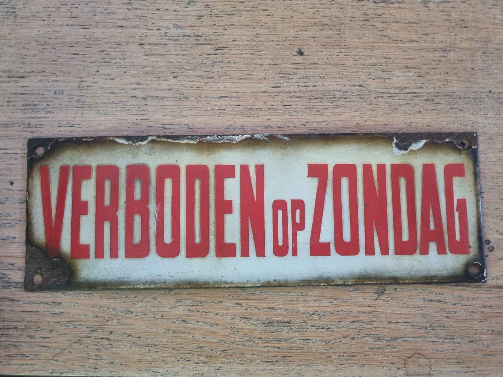 Zeldzaam metalen bord !, Ophalen of Verzenden