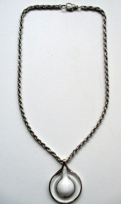 Verzilverde Ketting met Sterling 925 Zilveren Hanger, Met hanger, Verzenden, Zo goed als nieuw, Zilver
