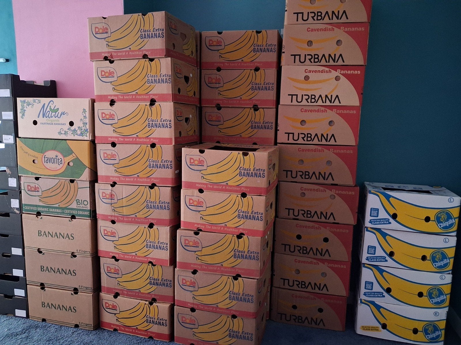 50 bananendozen / verhuisdozen / opbergdozen, Ophalen, 50 tot 75 cm, Doos, 35 tot 50 cm