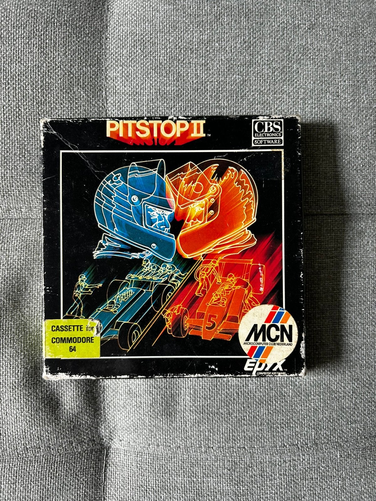 Pitstop II – Commodore 64 cassette, Gebruikt, 1 speler, Racen en Vliegen, Ophalen of Verzenden