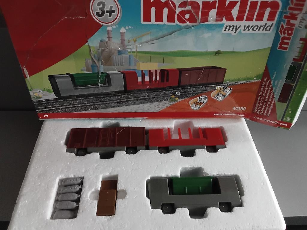 Marklin My World 3 delige transport uitbr. set 44100, Gelijkstroom of Wisselstroom, Wagon, Ophalen of Verzenden, Zo goed als nieuw