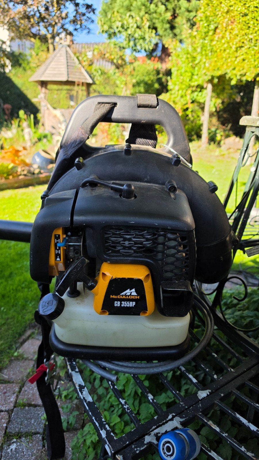 McCulloch GB 355BP Benzine Bladblazer - Ruggedragen, Tuin en Terras, Ophalen, Benzine, Gebruikt, McCulloch