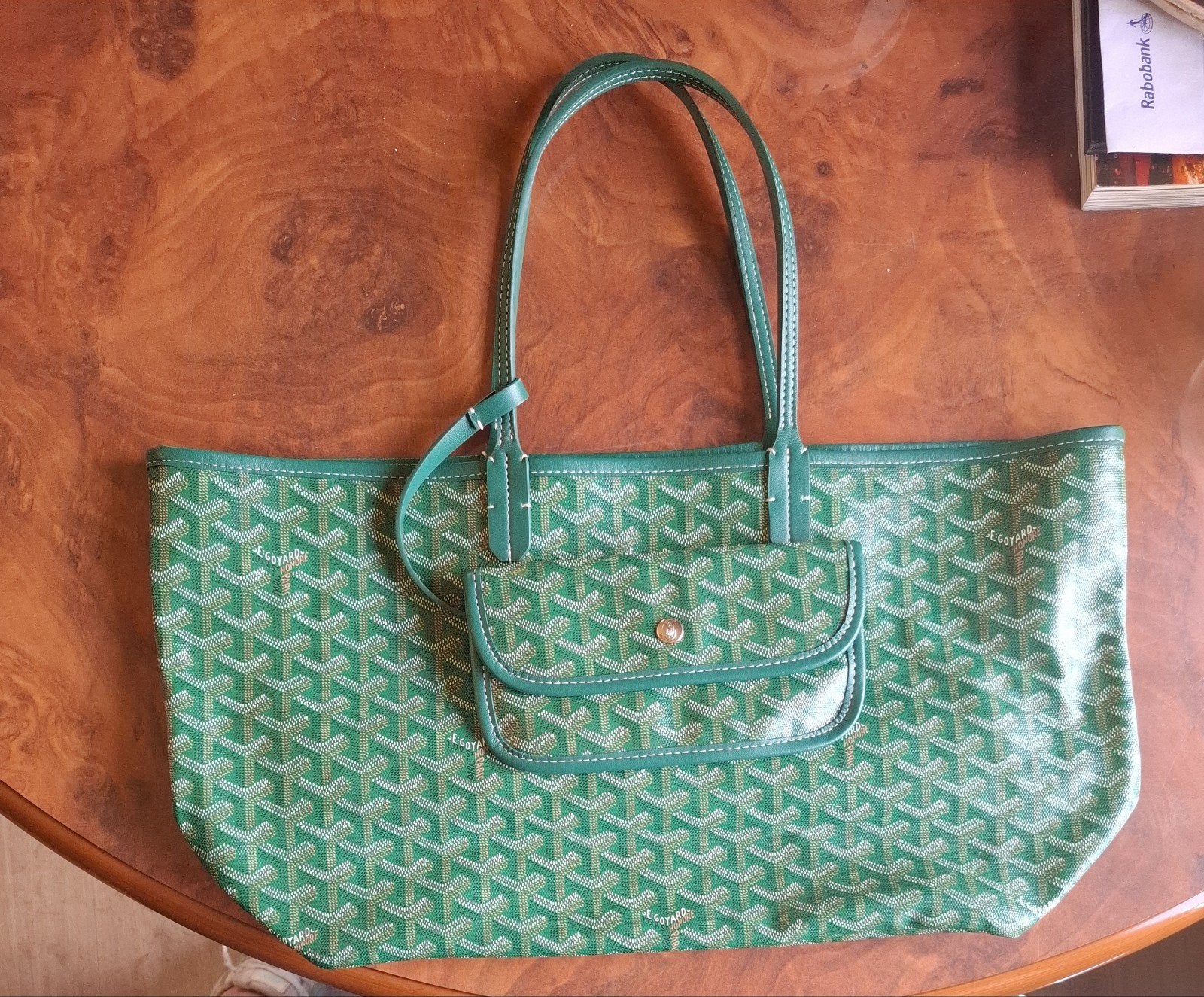 Goyard Shopper Tas Groen met Uitneembaar Zakje, Ophalen of Verzenden, Gebruikt, Groen, Shopper