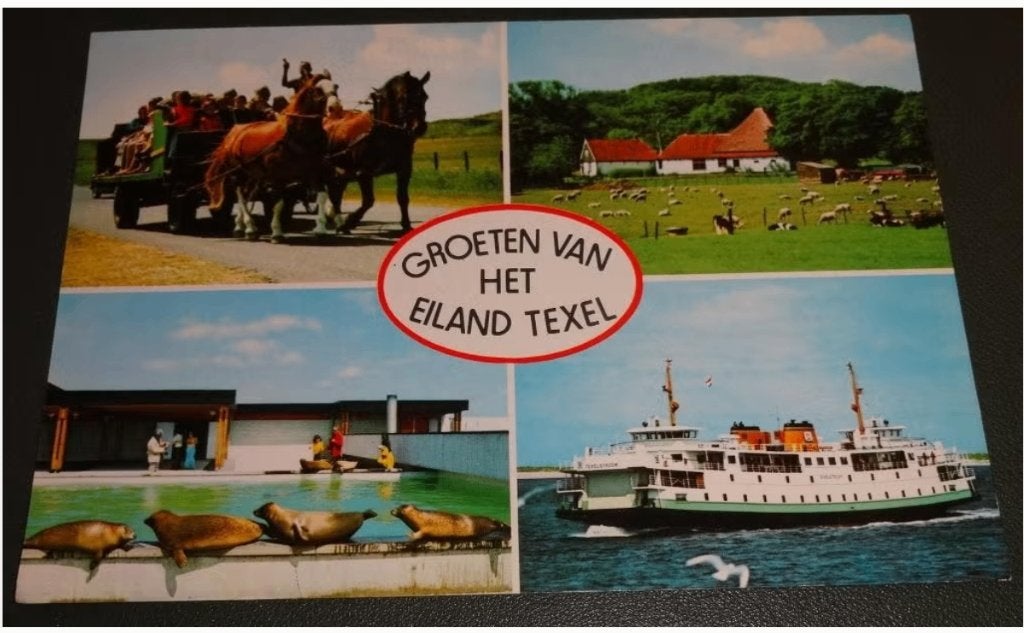 Texel - Groeten van - Vierluik, Verzenden, 1960 tot 1980, Gelopen, Waddeneilanden