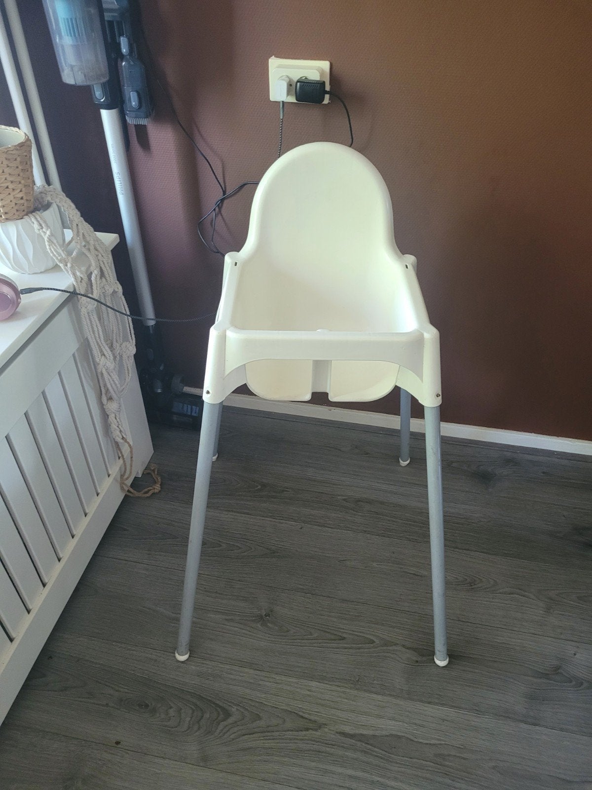 Witte ikea Kinderstoel met Blad zonder riempjes, Ophalen, Gebruikt, Overige typen