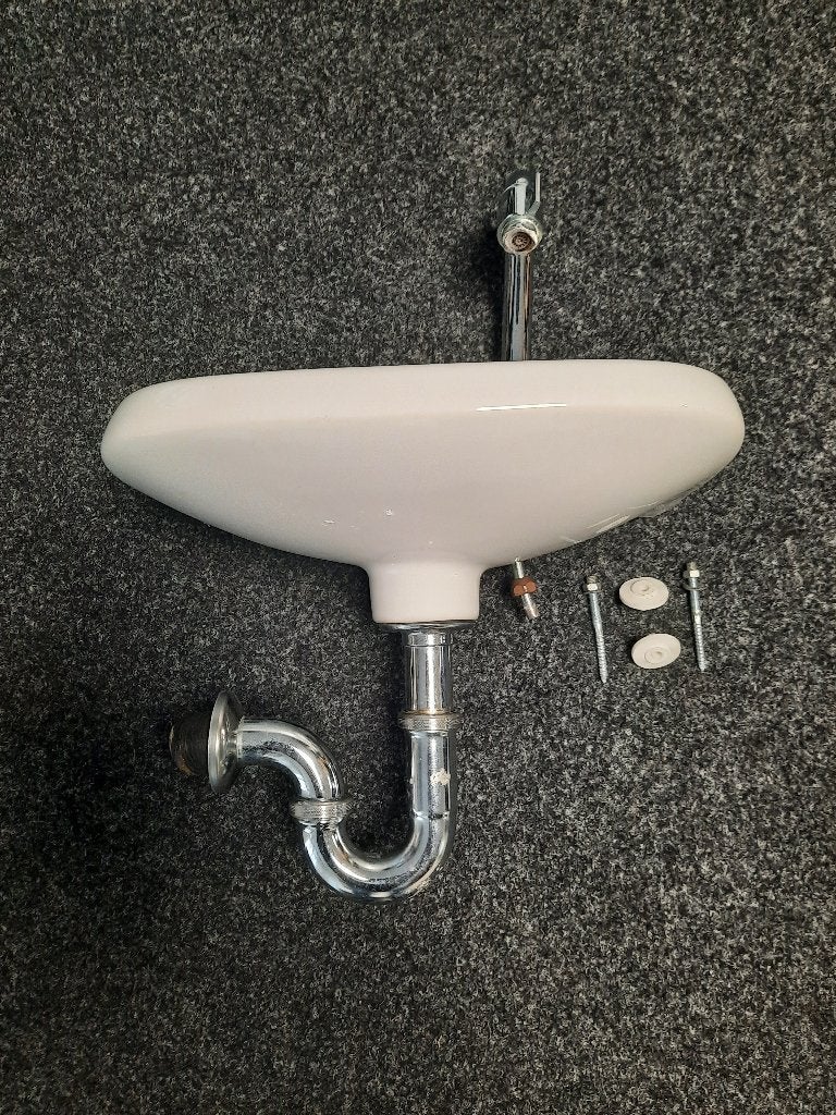 Sphinx toilet fontijntje, compleet 40 x 28 cm., Ophalen, Zo goed als nieuw, Chroom, Toilet