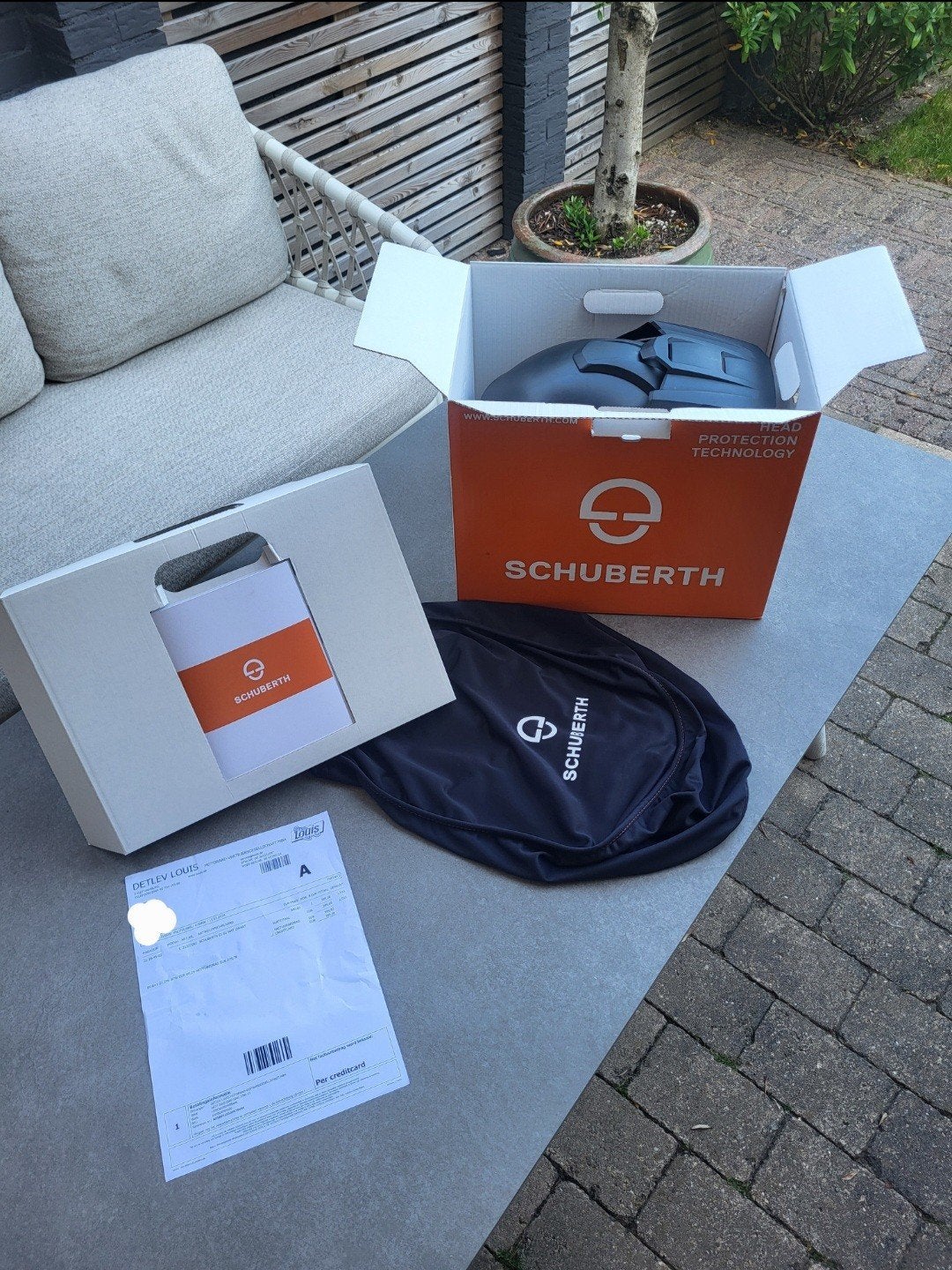 Schuberth E1 Systeemhelm - gebruikt in doos, Motoren, Overige merken, Systeemhelm, Heren, XL