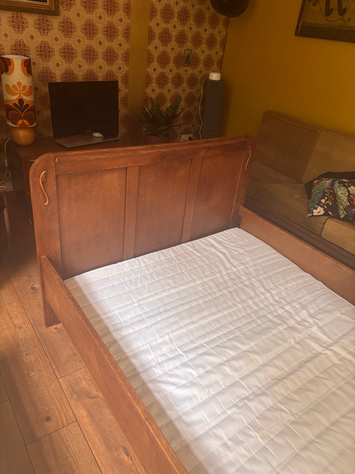 Twijfelaar bed 190x120 cm, Ophalen, Gebruikt, 190 cm of minder, Twijfelaar