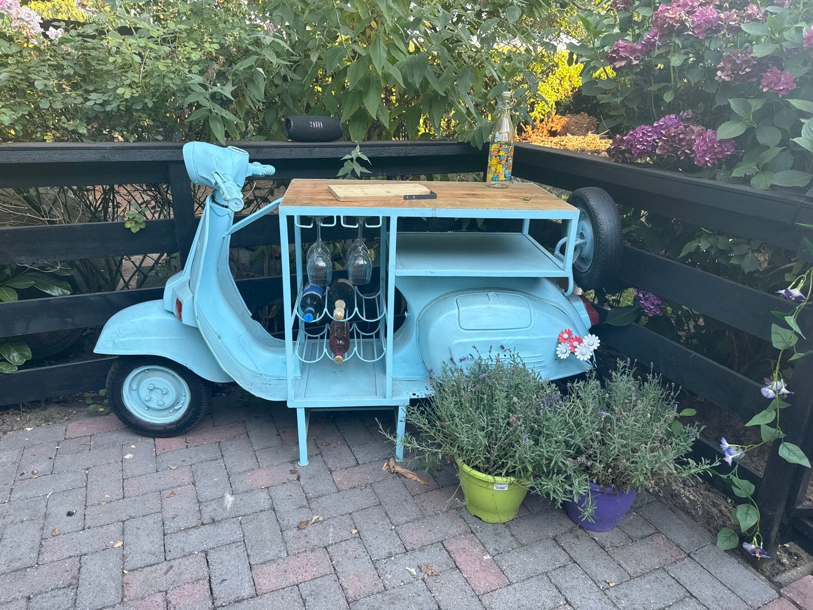 Unieke Vespa Bar/Wijnrek - Blikvanger voor Tuin/Terras, Ophalen of Verzenden, Gebruikt