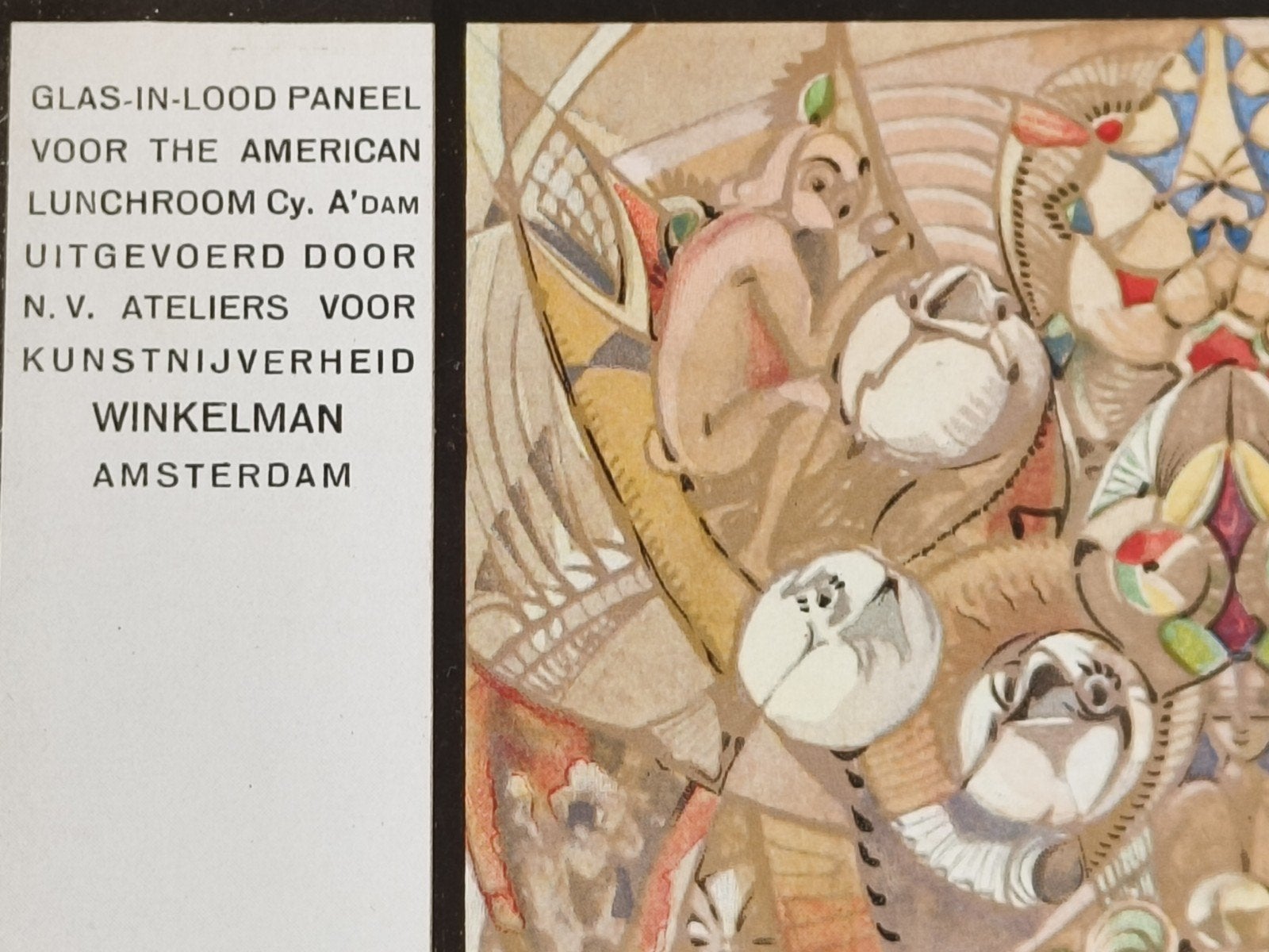 N.V. ATELIERS VOOR KUNSTNIJVERHEID WINKELMAN, GLAS IN LOOD, Verzamelen, Ophalen of Verzenden, Gebruikt, Gebruiksvoorwerp