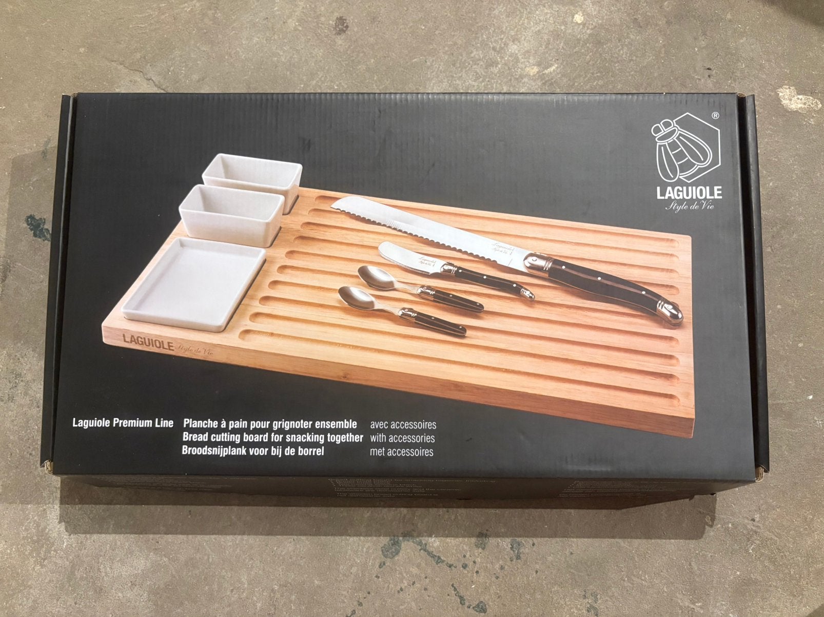 Laguiole Premium Line Broodsnijplank met accessoires, Ophalen, Hout, Snij-/serveerplank, Zo goed als nieuw