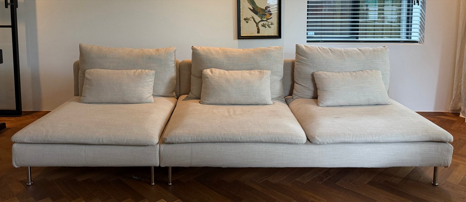 Ikea Soderhamn bank Hillared Beige, Ophalen, 250 tot 300 cm, 75 tot 100 cm, Zo goed als nieuw