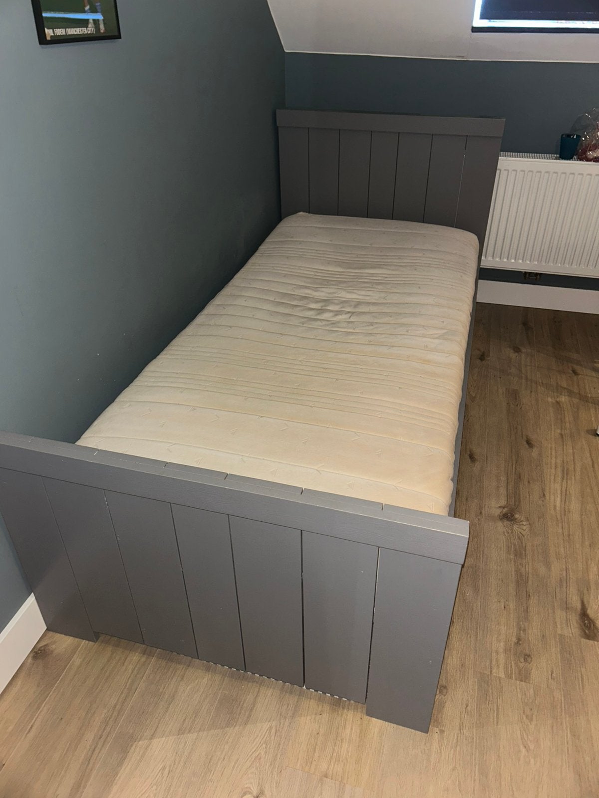 Massief hout bed 90x200, Huis en Inrichting, Slaapkamer | Bedden, Ophalen, 90 cm, Eenpersoons, 200 cm