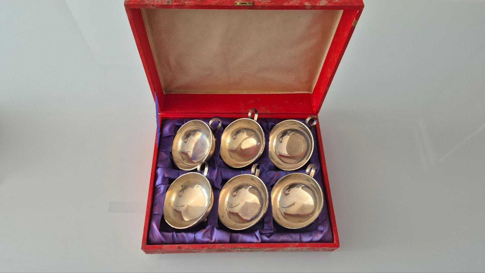 Set van 6 zilverkleurige schaaltjes, Ophalen of Verzenden, Zo goed als nieuw, Klassiek, Schaal of Schalen