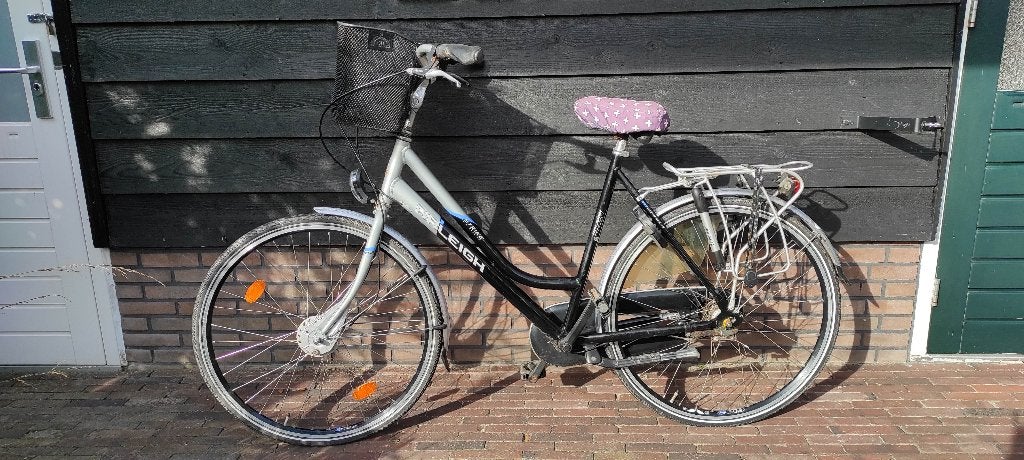 Raleigh damesfiets | lage instap | stadsfiets met mand, Fietsen en Brommers, Gebruikt, Velgrem, (Extra) lage instap, 47 tot 50 cm