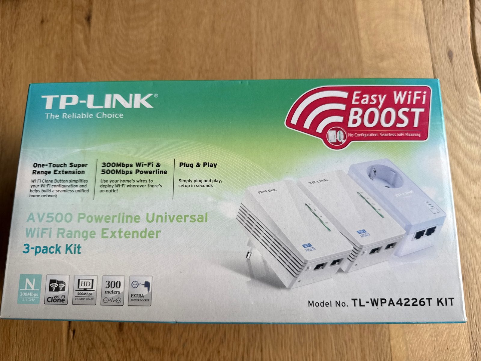 TP-Link AV500 Powerline Universal WiFi Range Extender 3-pack, Ophalen of Verzenden, Zo goed als nieuw
