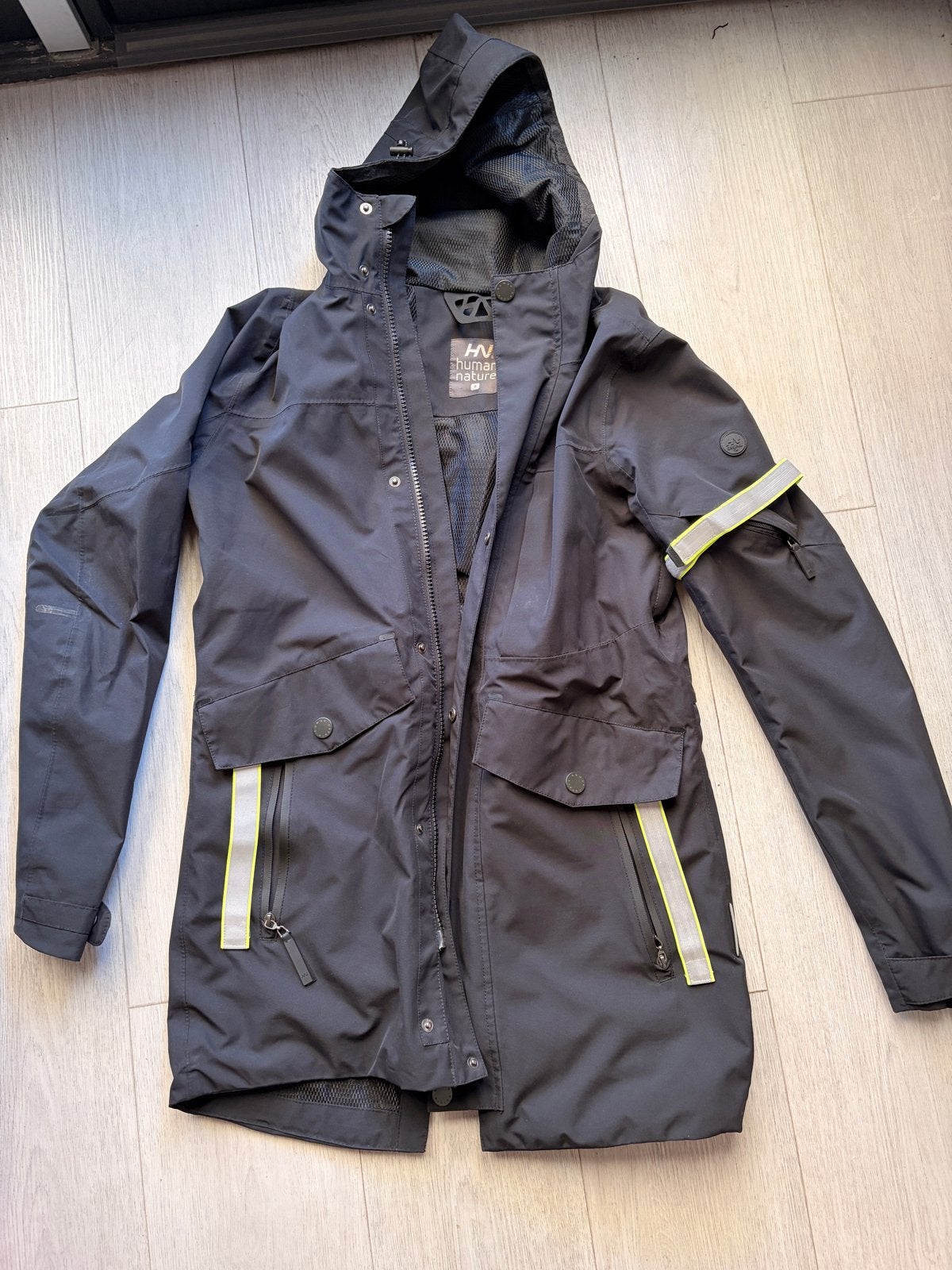 Human Nature Parka - Water- en winddicht met reflectie, Ophalen of Verzenden, Zo goed als nieuw, Maat 46 (S) of kleiner, Zwart