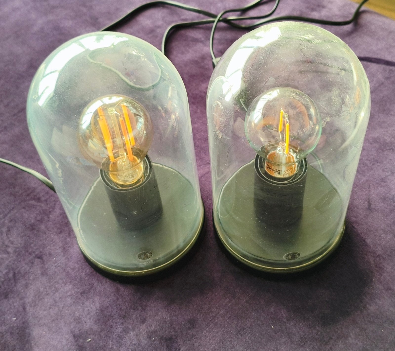 2x IKEA Ropudden tafellamp, Ophalen, Gebruikt, LED verlichting, Zwart