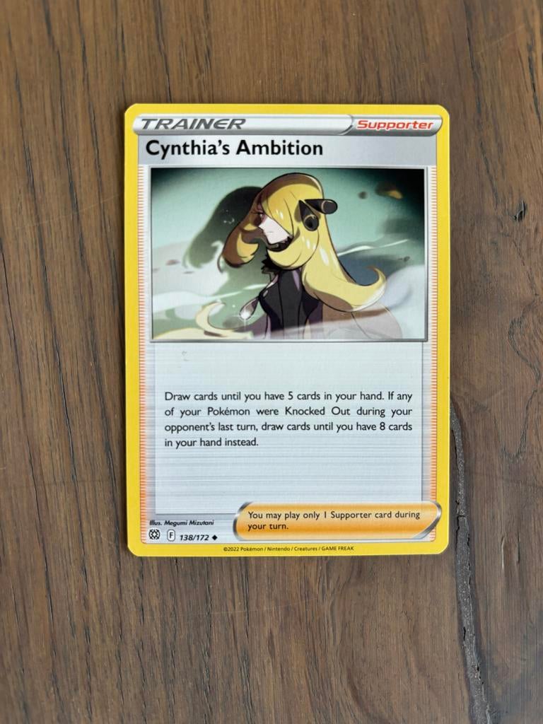 Pokémon TCG: Cynthia's Ambition Trainer Kaart (138/172), Ophalen of Verzenden, Zo goed als nieuw, Losse kaart