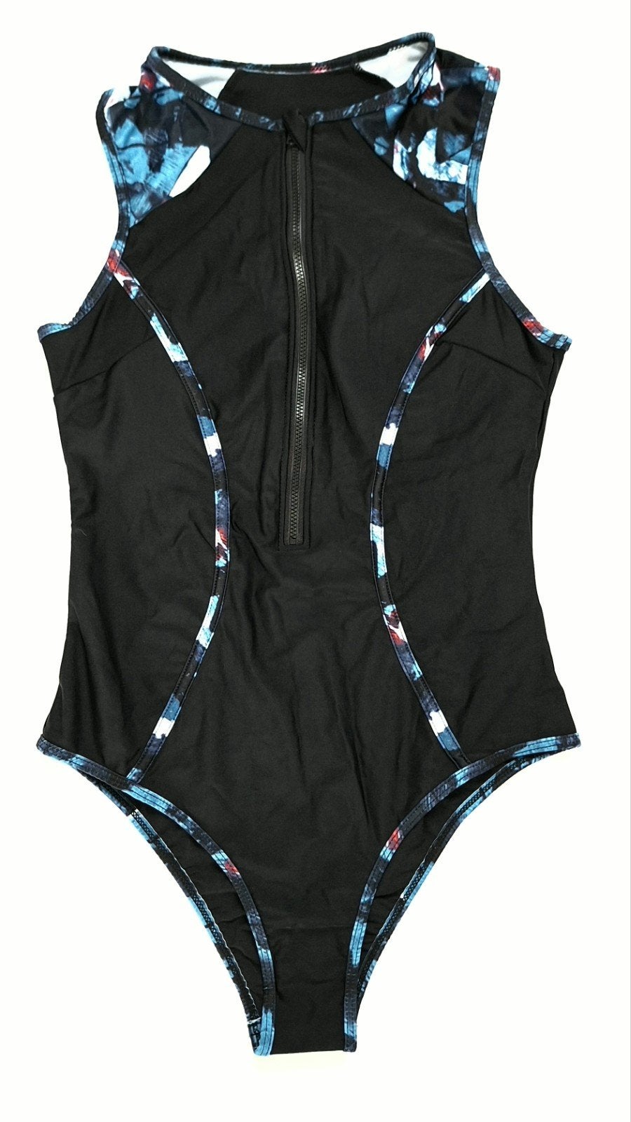 Nieuw Zwart Badpak met blauwe accenten maat S / 36, Ophalen of Verzenden, Nieuw, Zwart, Badpak