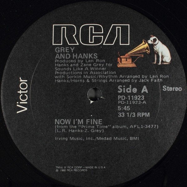 Grey And Hanks ‎  Now I'm Fine maxi single, Gebruikt, EP, 12 inch, R&B en Soul