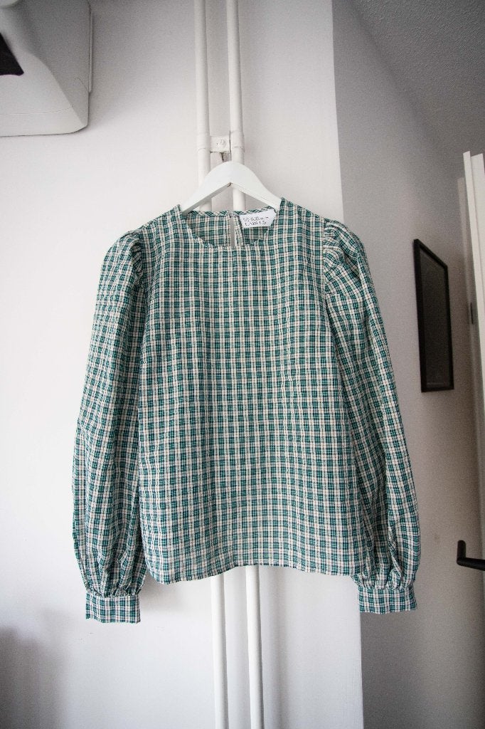 Blouse met ruitpatroon en pofmouw Nous Sommes Labels maat M, Maat 38/40 (M), Ophalen of Verzenden, Zo goed als nieuw, Nous Sommes Labels