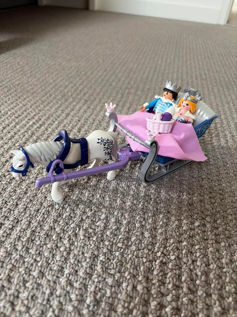 Playmobil Prins en Prinses met Paard en Sleetje, Ophalen of Verzenden, Gebruikt, Jongen of Meisje