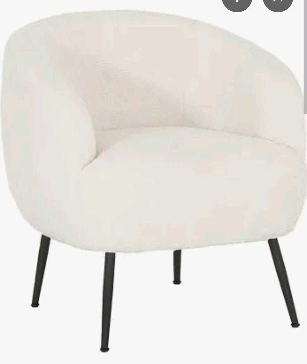 Teddy Stoel - Bouclé Ivoorwit Fauteuil, Ophalen, Zo goed als nieuw, Stof, 50 tot 75 cm