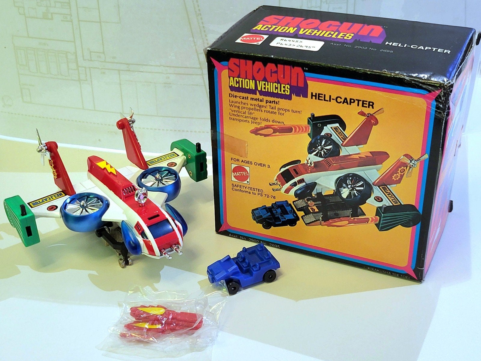Vintage Shogun Action Vehicles Heli-Capter Mattel (1978) MIB, Ophalen of Verzenden, Zo goed als nieuw, Overige typen