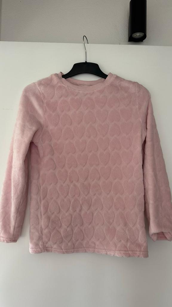 Roze Primark pyjama trui met hartjespatroon, maat S, Verzenden, Nieuw, Maat 36 (S)