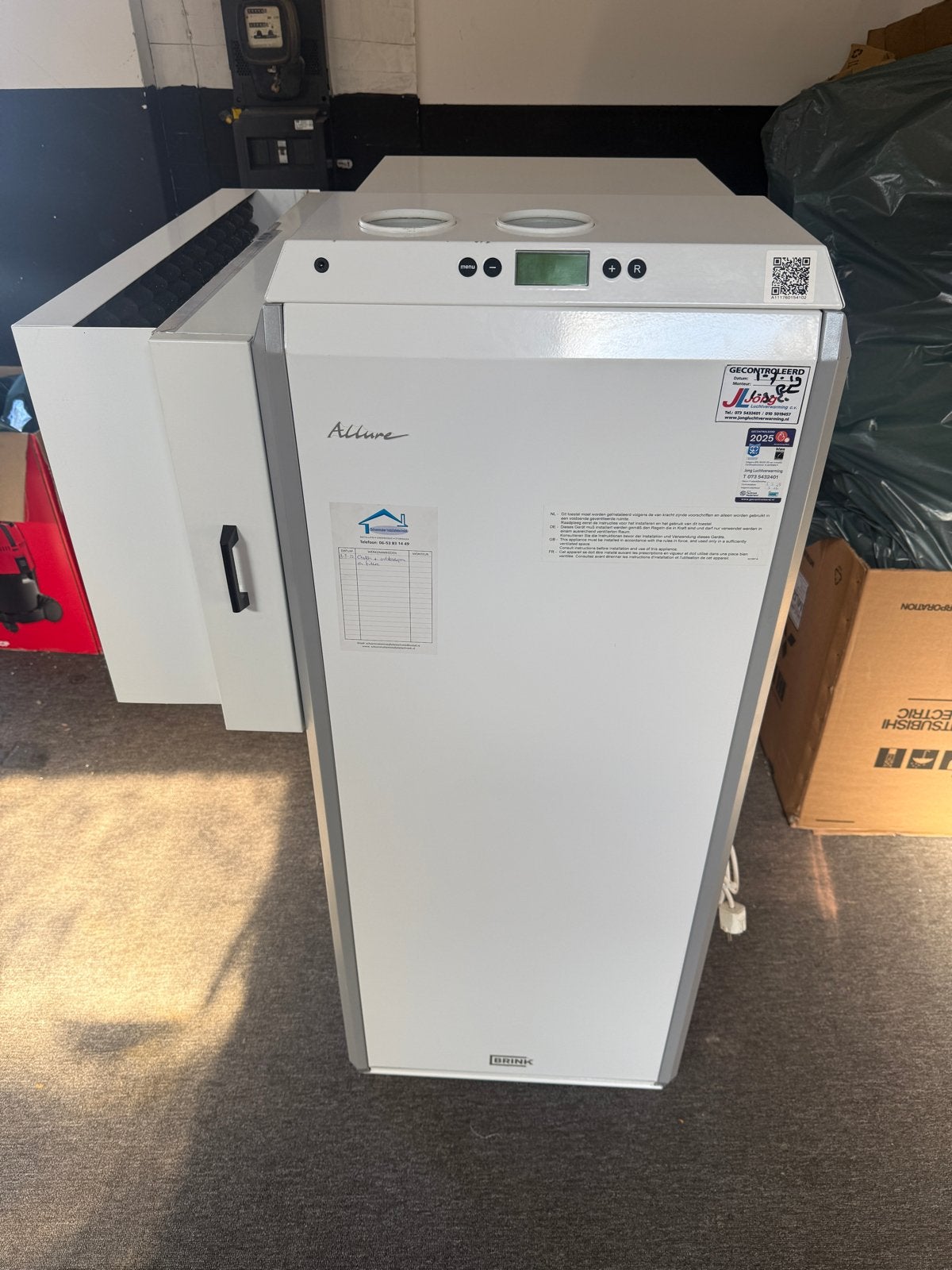 Brink Allure b25 HRD v5.0 downflow Luchtverwarming bj 2015, Ophalen of Verzenden, Gebruikt, Ventilator en Afzuiger