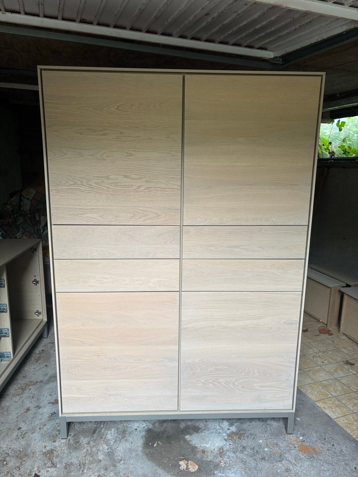 Eiken Opbergkast 'Misty Oak' met Touch Open en Soft Close, Huis en Inrichting, Kasten | Overige, Ophalen, Gebruikt